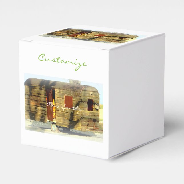 Caja Para Regalos Caravana de madera clásica de época (Costado Anverso)