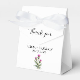 Caja Para Regalos Cardo púrpura Floral escocesa Boda moderna