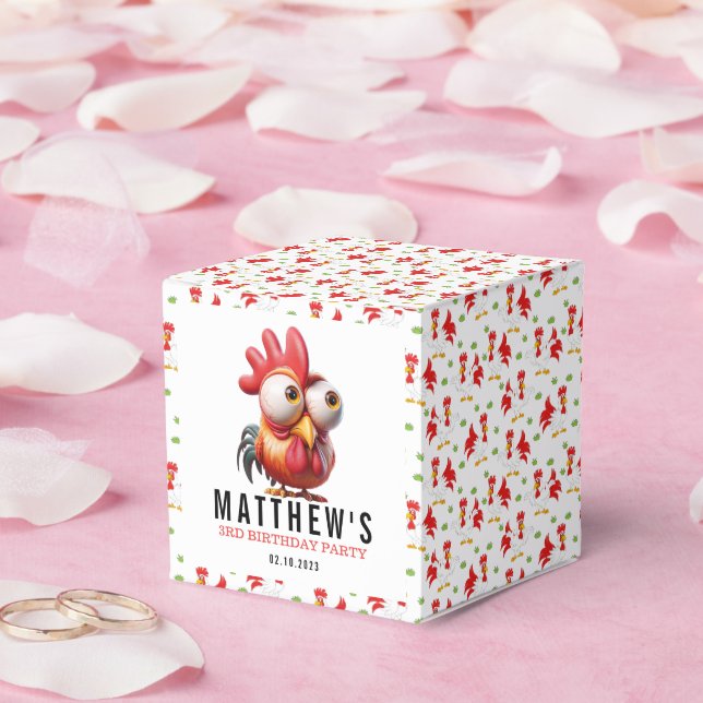 Caja Para Regalos Caricaturas de gallos de cola 3.ª Fiesta de cumple (Boda)