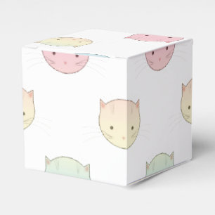Caja Para Regalos Caritas de gatito pastel adorables rosa azul verde