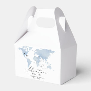 Caja Para Regalos CARMEN Dusty Blue Map Adventure Baby Shower