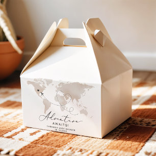 Caja Para Regalos CARMEN Mapa Beige Aventura Baby Shower