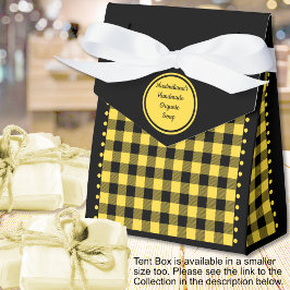 Caja Para Regalos Carpa a cuadros Búfalo - Negro y Amarillo - 4x2x5