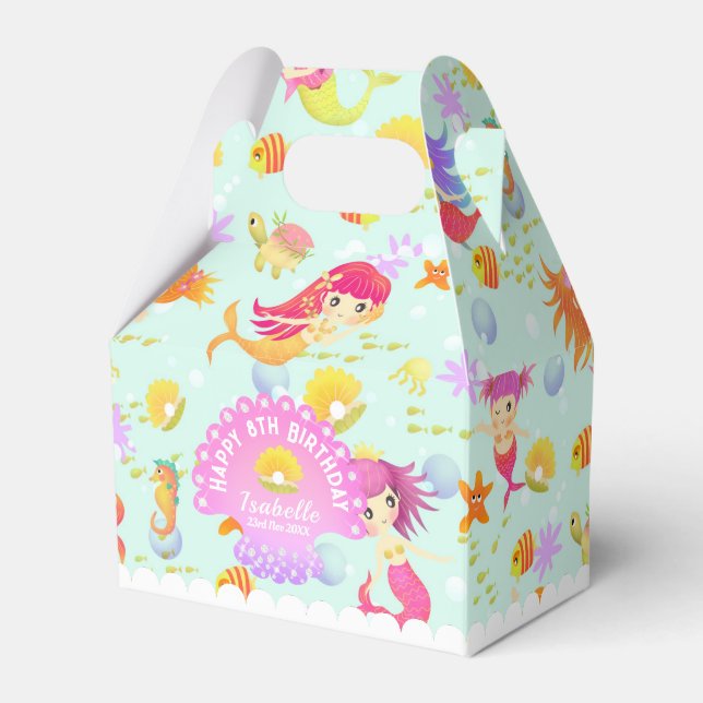 Caja Para Regalos Carpa Azul de Sirenas (Front Side)