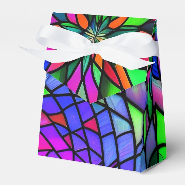 Caja Para Regalos Carpa de vidrio manchado de Faux (Front Side)