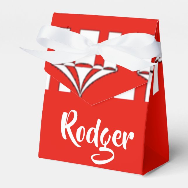 Caja Para Regalos Carpas de circo rojo y blanco (Front Side)