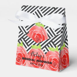 Caja Para Regalos Carpas Derby de Rosas con Rayas Negras y Blancas