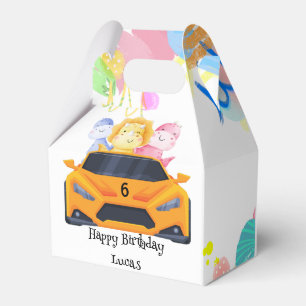 Caja Para Regalos Carro de carreras de los dinosaurios de cumpleaños