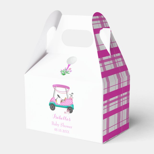 Caja Para Regalos Carro de golf rosa con suministros para bebés Baby (Front Side)