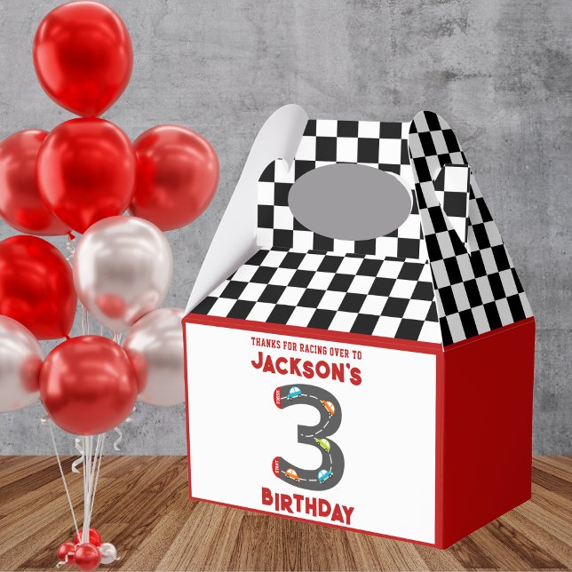 Caja Para Regalos Carros de carreras Tercer cumpleaños Fiesta de niñ (Subido por el creador)