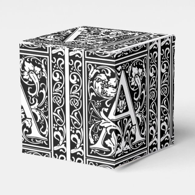 Caja Para Regalos Carta A Monograma Medieval Art Nouveau (Costado Anverso)