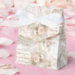 Caja Para Regalos Cartas de Amor Crema Marfil Románticas Lindas
