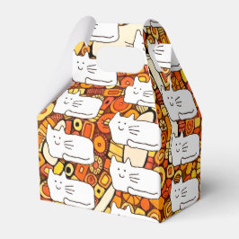Caja Para Regalos Cartoon Cats Doodle Line Drawing Favor Boxes