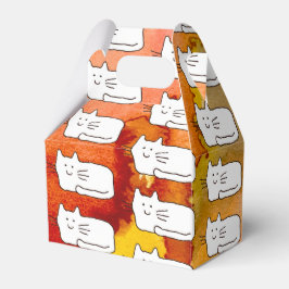 Caja Para Regalos Cartoon Cats Doodle Line Drawing Favor Boxes