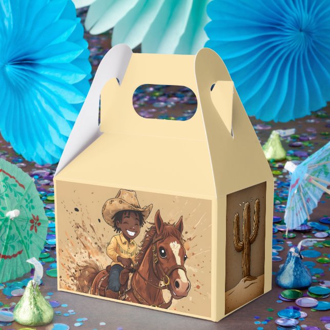Caja Para Regalos Cartoon Western Ride Tall Cowboy (Fiesta)