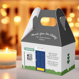 Caja Para Regalos Casa azul de la Casa Abierta del Realtor Casa Blan