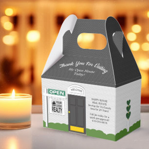 Caja Para Regalos Casa Blanca de la Puerta Negra de la Casa Abierta 