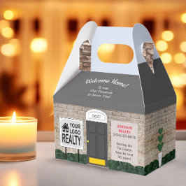 Caja Para Regalos Casa de Ladrillo Blanco con el logotipo de Realtor
