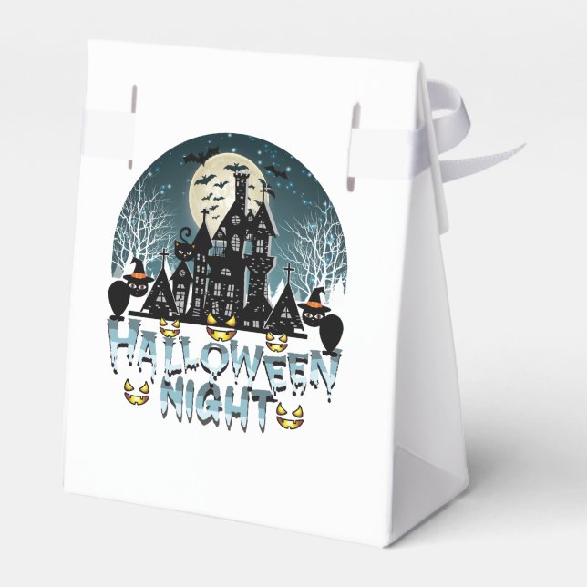 Caja Para Regalos Casa embrujada, noche de Halloween de miedo (Reverso)