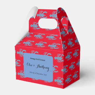 Caja Para Regalos Casilla de Favor de Boda de la Boda del Lobster Gi