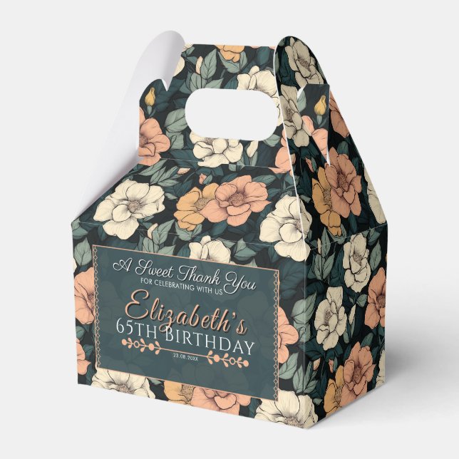 Caja Para Regalos Casilla De Favor De Cumpleaños Rosa Para Favores D (Front Side)