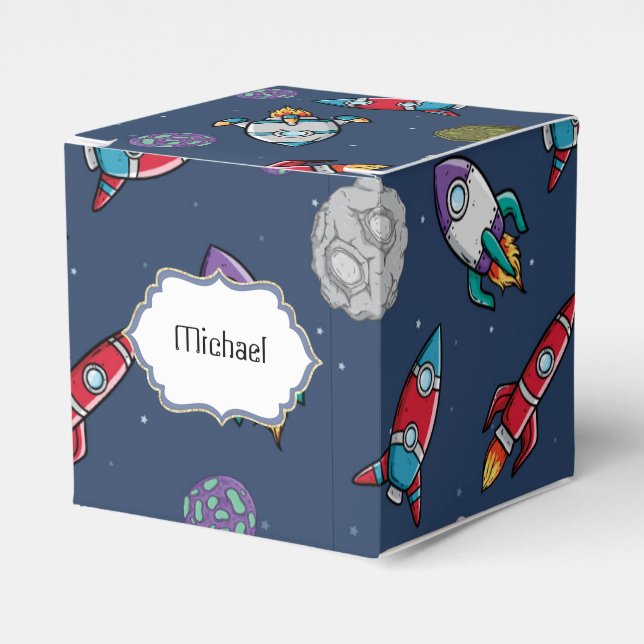 Caja Para Regalos Casilla de favores del patrón de meteoritos del co (Costado Anverso)