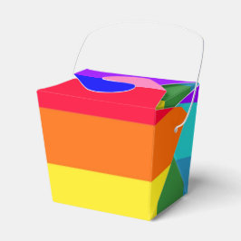 Caja Para Regalos Casilla de favoritas de rayas arcoiris negrita