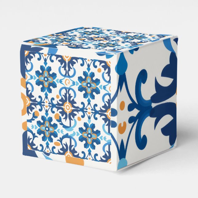 Caja Para Regalos Casilla de regalo de plástico azul y marrón (Costado Anverso)