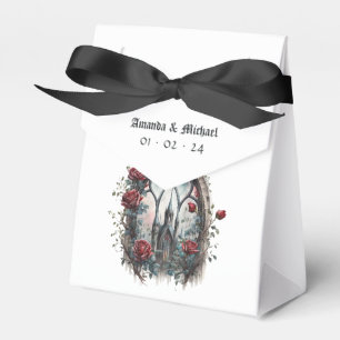 Caja Para Regalos Castillo de Fantasía Oscura Ventana Gótica Boda