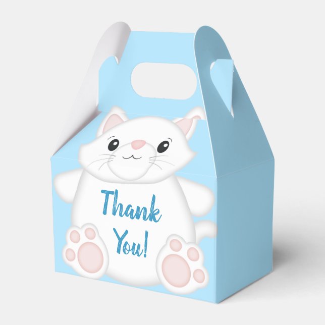 Caja Para Regalos Cat Baby Shower Kitty Blue (Front Side)