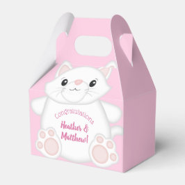 Caja Para Regalos Cat Baby Shower Kitty Pink