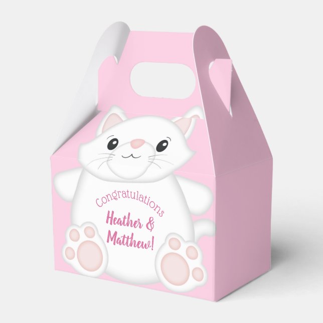 Caja Para Regalos Cat Baby Shower Kitty Pink (Front Side)