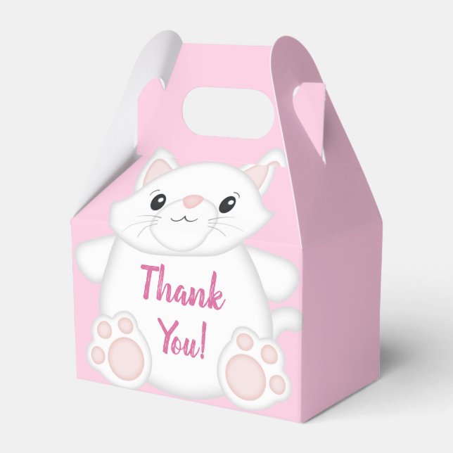 Caja Para Regalos Cat Baby Shower Kitty Pink (Front Side)