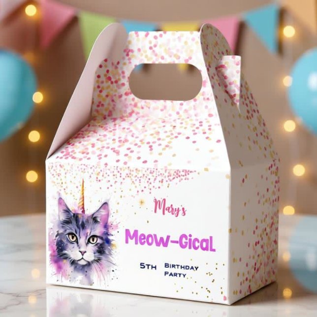 Caja Para Regalos Caticorn Meow-Gical Cumpleaños (Subido por el creador)
