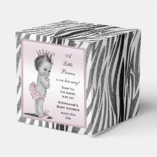 Caja Para Regalos Cebra personalizada de princesa Baby Shower del