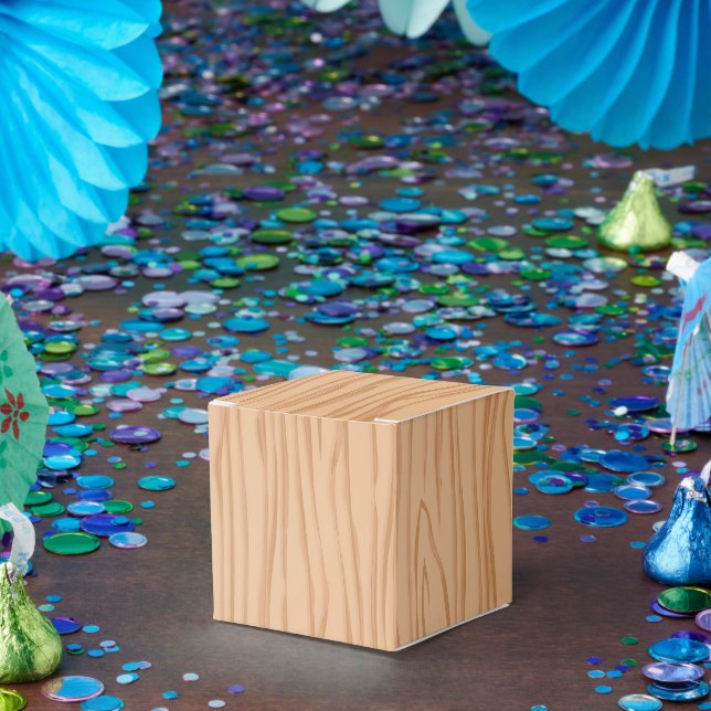 Caja Para Regalos Celebración Clásica con Patrón de Madera Encantado (Fiesta)
