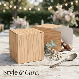 Caja Para Regalos Celebración Clásica con Patrón de Madera Encantado