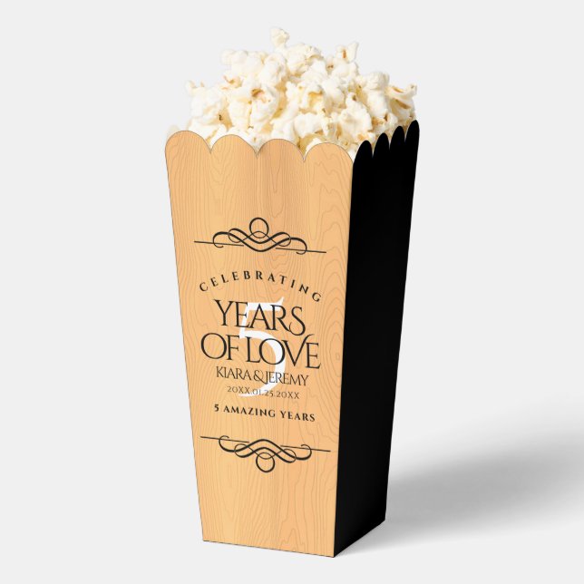 Caja Para Regalos Celebración del 5° Aniversario del Boda de Madera  (apareció)