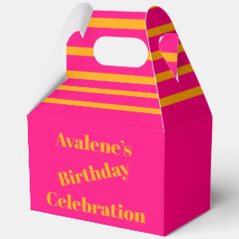 Caja Para Regalos Celebración del cumpleaños del Naranja audaz rosa 