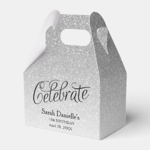 Caja Para Regalos Celebración del Purpurina plateado