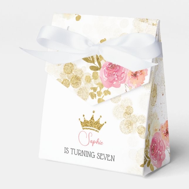 Caja Para Regalos Celebración real cumpleaños de princesa rosa (Front Side)
