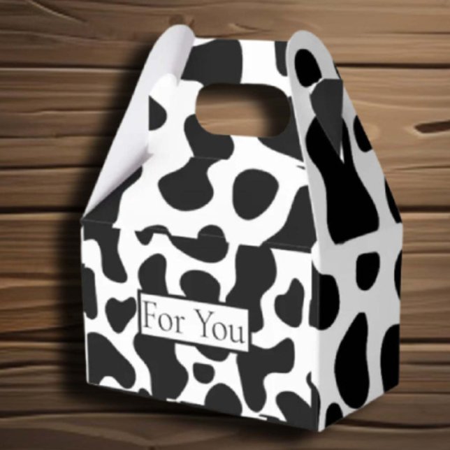 Caja Para Regalos Celebraciones Patrón de Vaca (Subido por el creador)