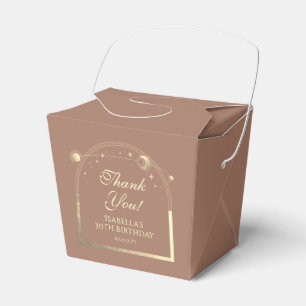 Caja Para Regalos Celestial Mocha Gold Sun Moon Stars 30 cumpleaños