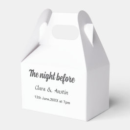 Caja Para Regalos Cena de ensayo la noche anterior al mínimo