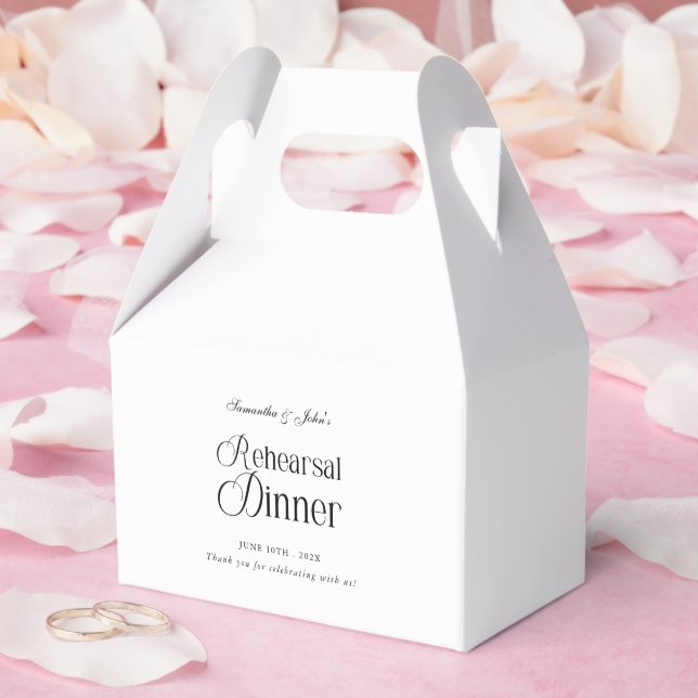 Caja Para Regalos Cena de Ensayo Moderno Chic Gracias (Boda)