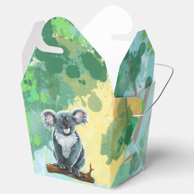 Caja Para Regalos Centro de Fiesta de Oso de Koala (Abierto)