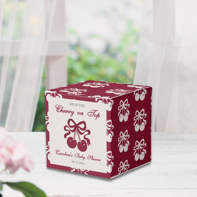 Caja Para Regalos Cerezo de Borgoña en la ducha del bebé (Subido por el creador)