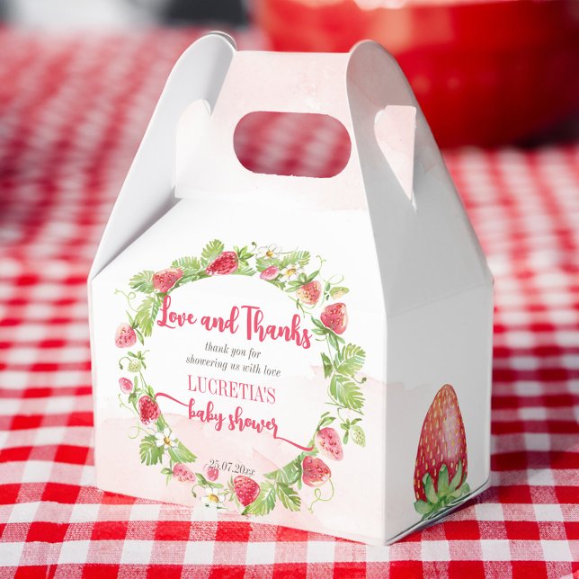 Caja Para Regalos Cerezo de fresa dulce ducha bebé gracias (Strawberry berry sweet baby shower thank you favor box strawberry themed baby shower favor box)