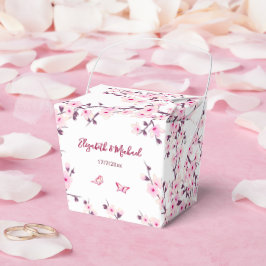 Caja Para Regalos Cerezo Flor de Cerezo Rosa Blanco Boda Personaliza