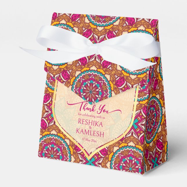 Caja Para Regalos Cerise mandala rangoli boda nombre personalizado (Front Side)